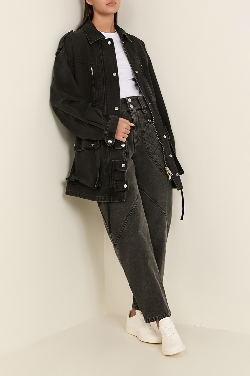 ז'קט ג'ינס ארוך